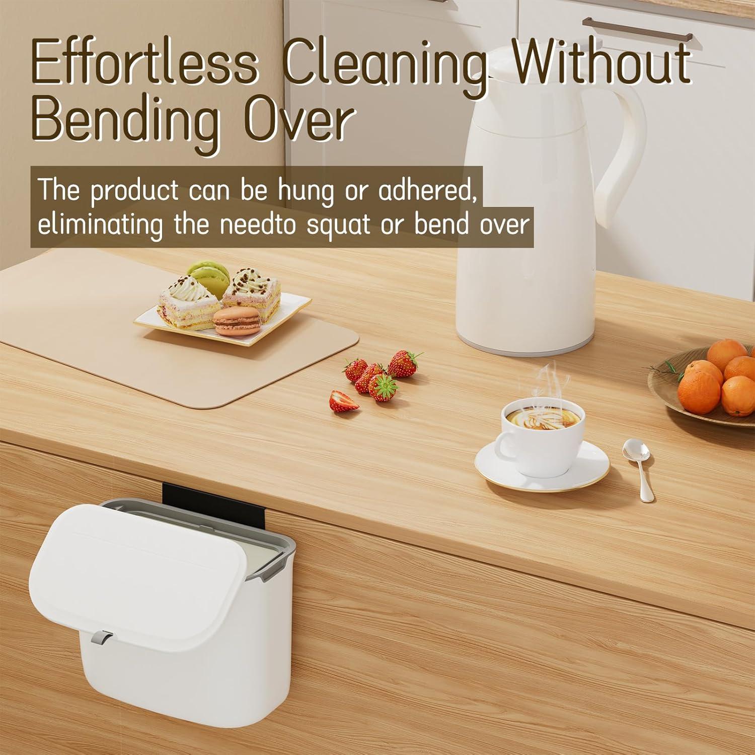 Cubo de Compostaje de Cocina LYNLOO 7.2L con Tapa y Gancho