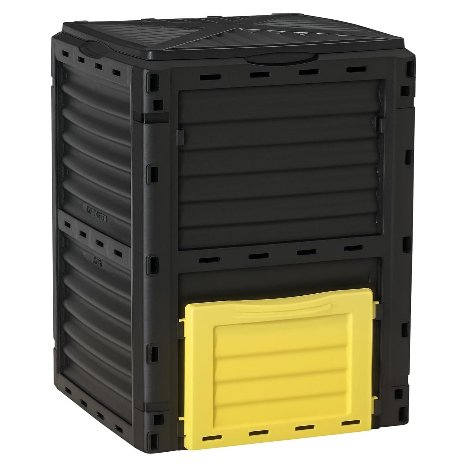 Compostador Exterior Outsunny 80 Galones Amarillo Fácil Montaje