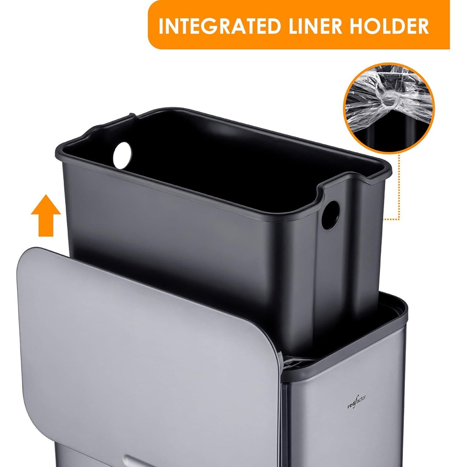 Cubeta de Basura Acero Inoxidable RED FACTOR 5L con Tapa