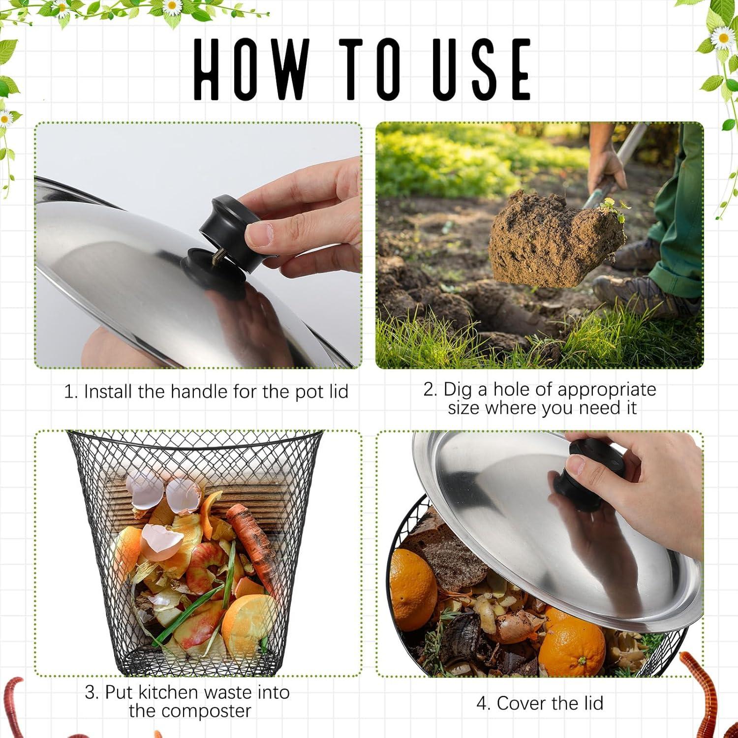 4 Compostores de Gusanos Inground MorningRo 23x23x15cm