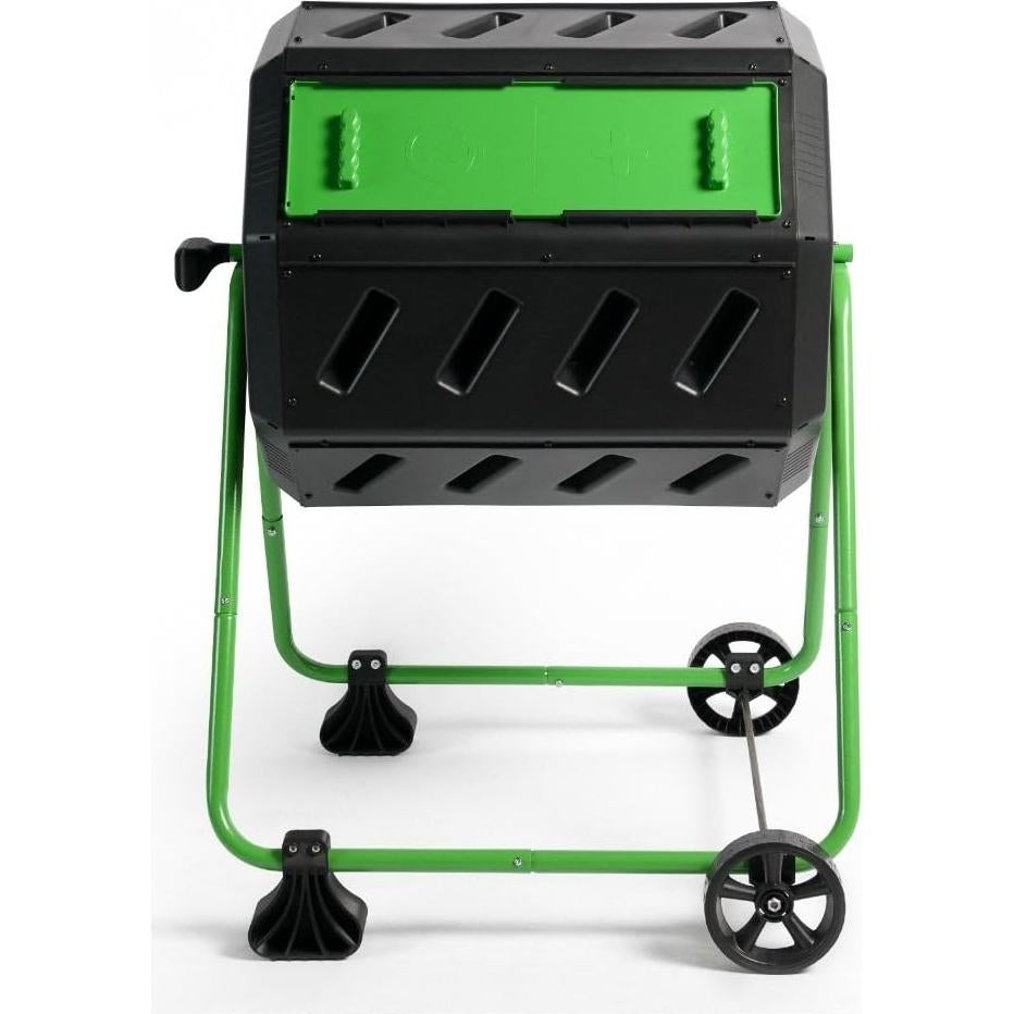 Compostador Móvil Doble Cámara HOTFROG 140L con Ruedas