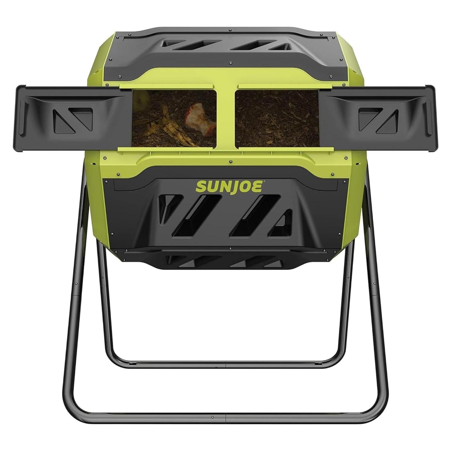 Compostador Doble Cámara Sun Joe 159L con Aeración Avanzada