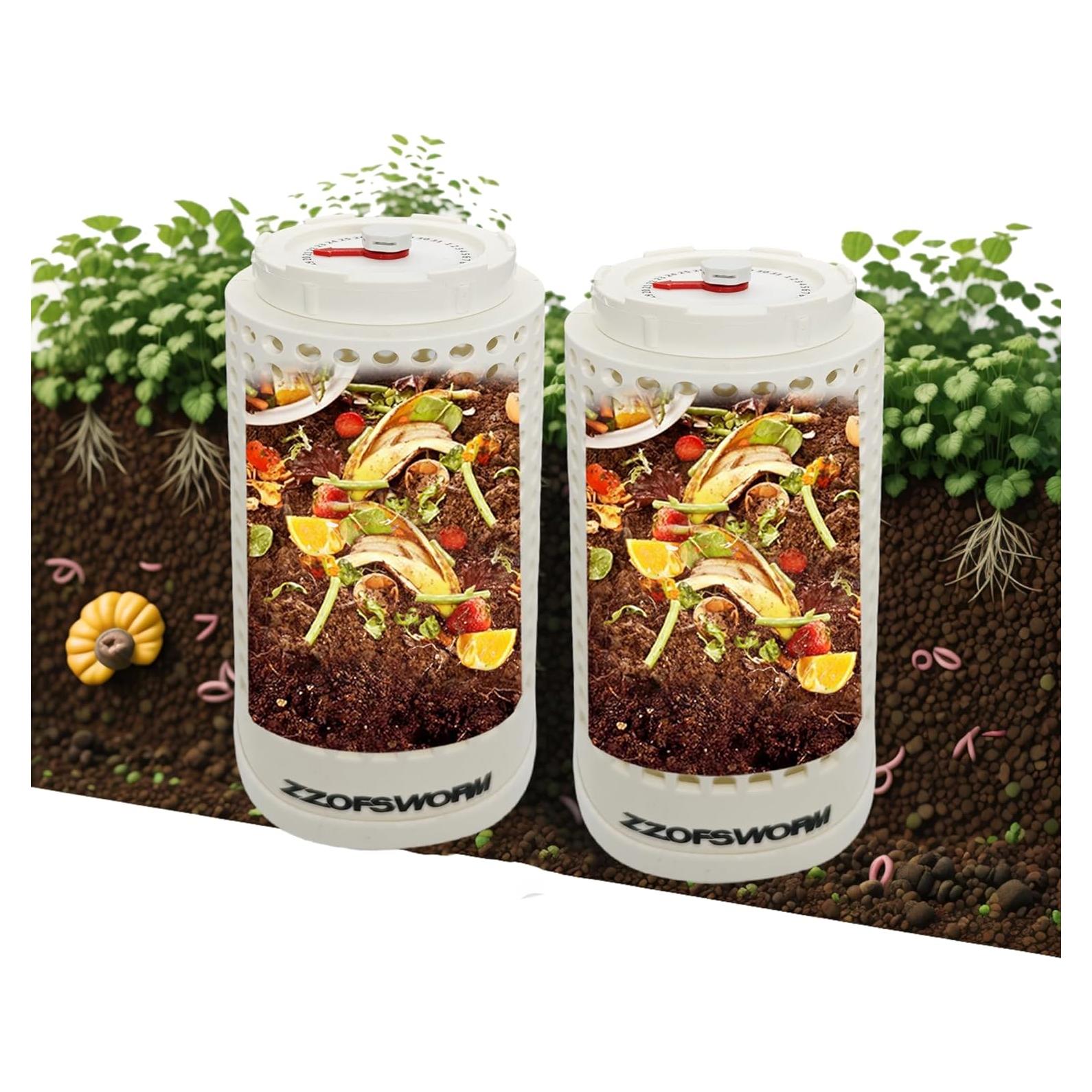 Bin de Compostaje ZZOFSWORM Medio para Exterior con Ventilación