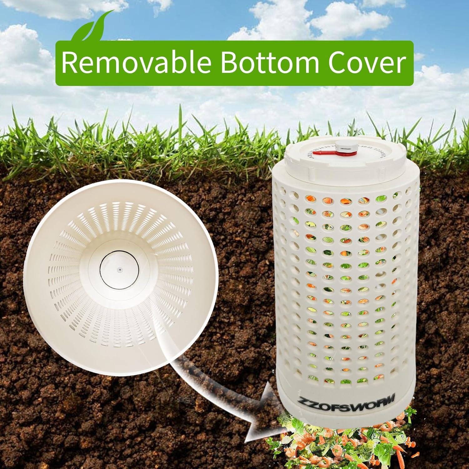 Bin de Compostaje ZZOFSWORM Medio para Exterior con Ventilación