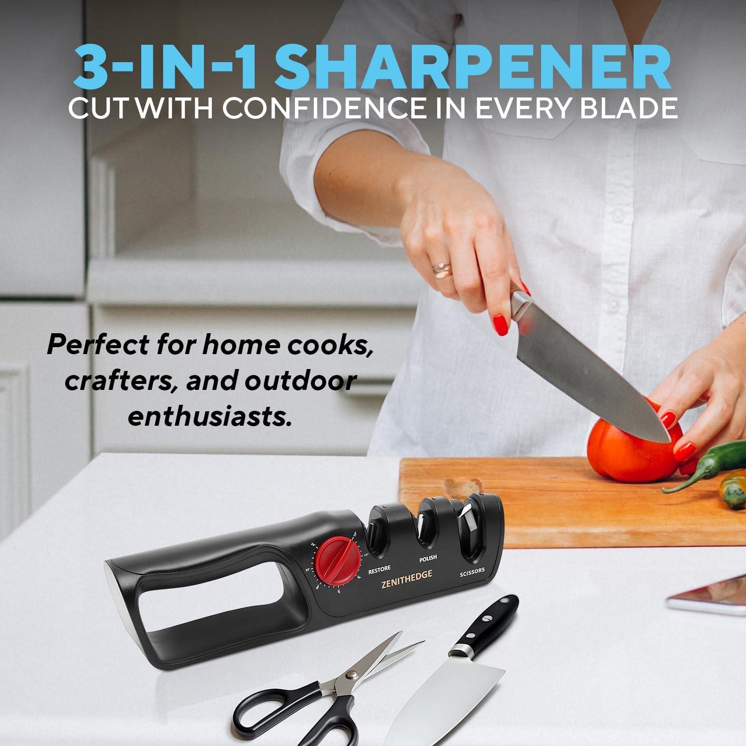 Afilador de Cuchillos ZenithEdge 3 en 1 Ajustable 14°-24°