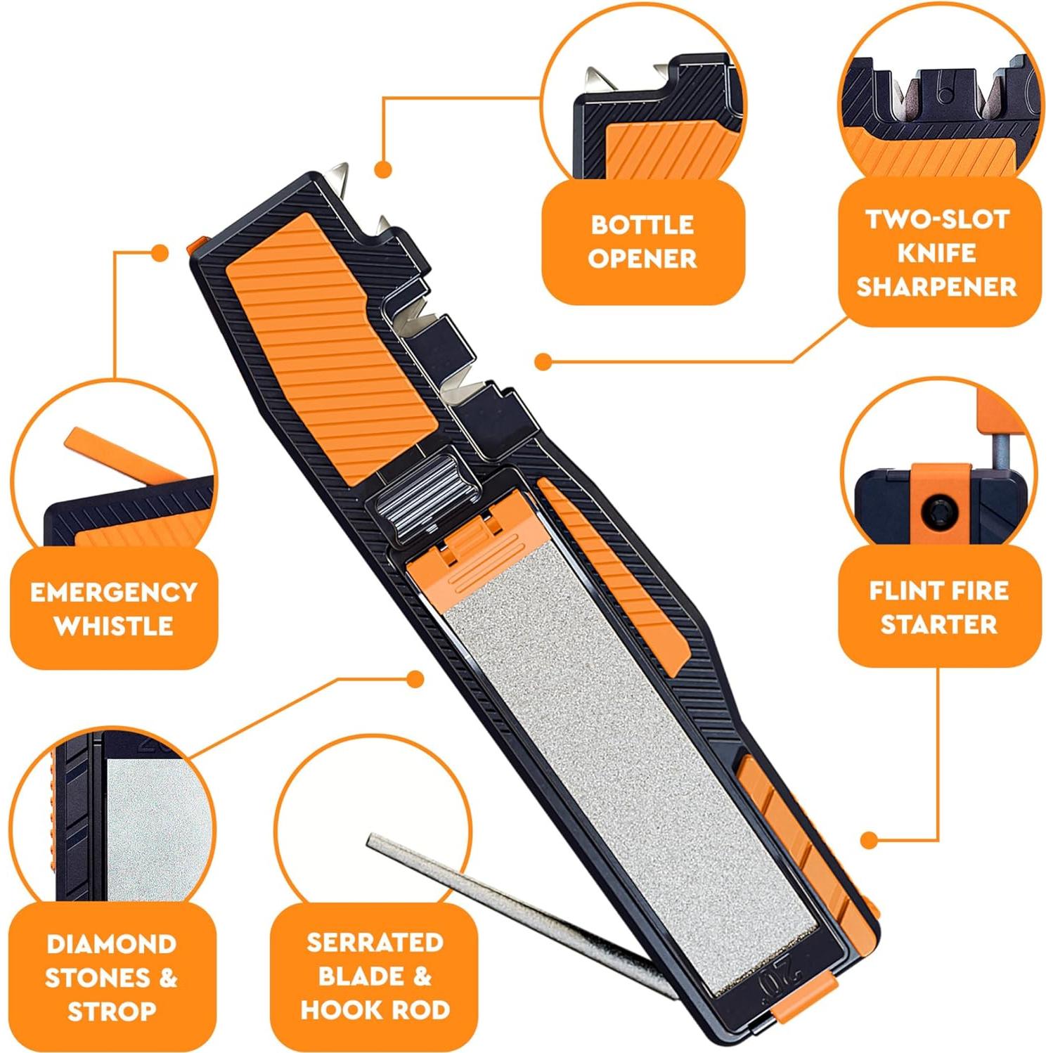 Afilador de Cuchillos Sharp Pebble con Encendedor y Silbato