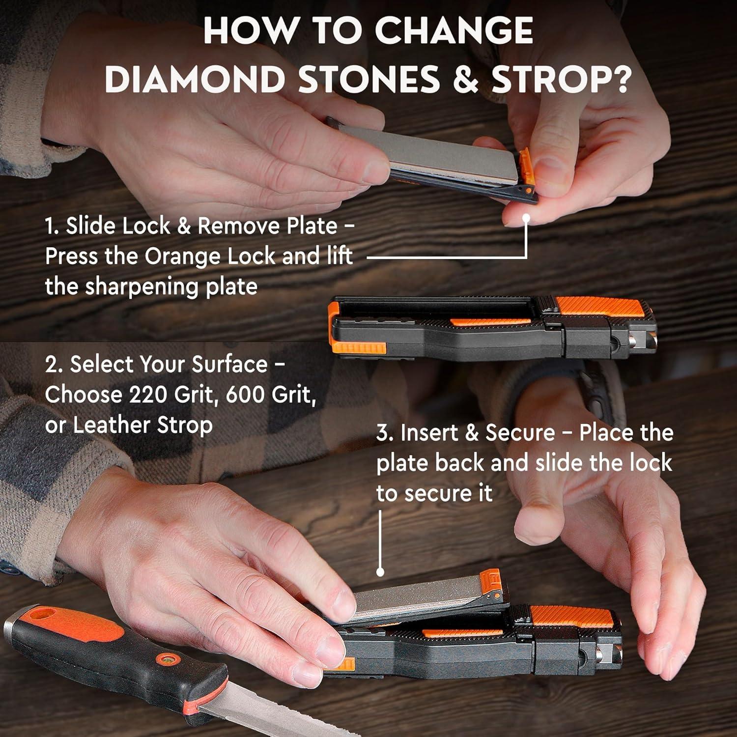 Afilador de Cuchillos Sharp Pebble con Encendedor y Silbato