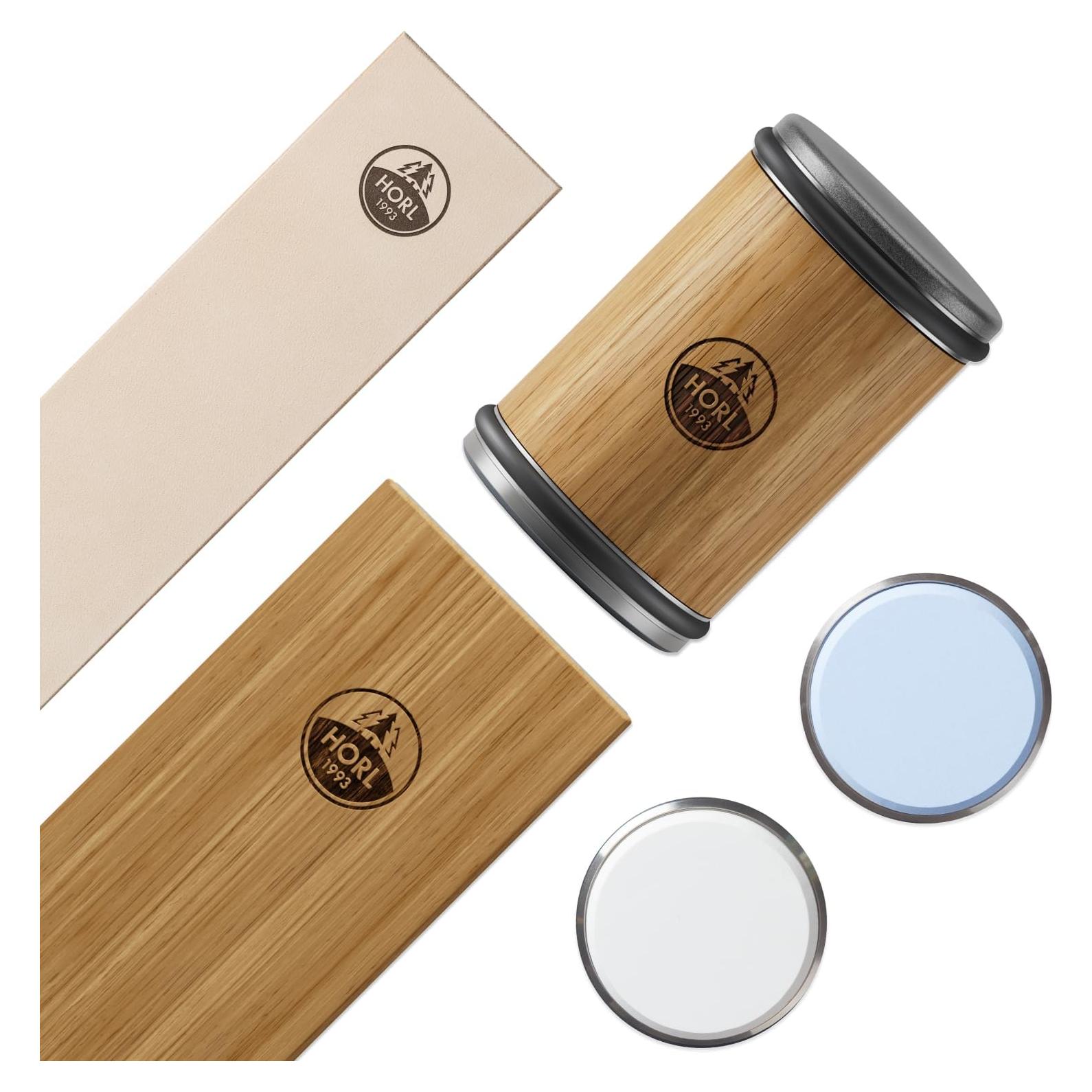 Afilador de Cuchillos HORL 2 de Madera de Roble con Discos Premium