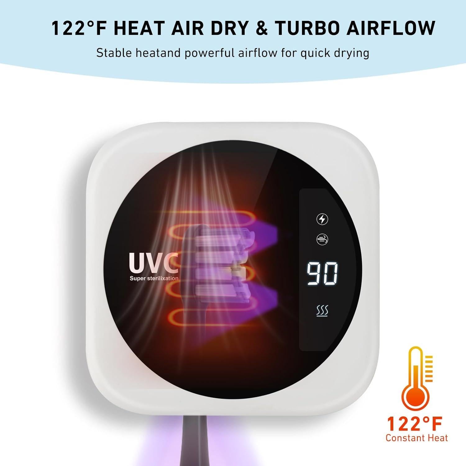 Estuche de limpieza UV para cepillos de dientes Glowivize - Blanco