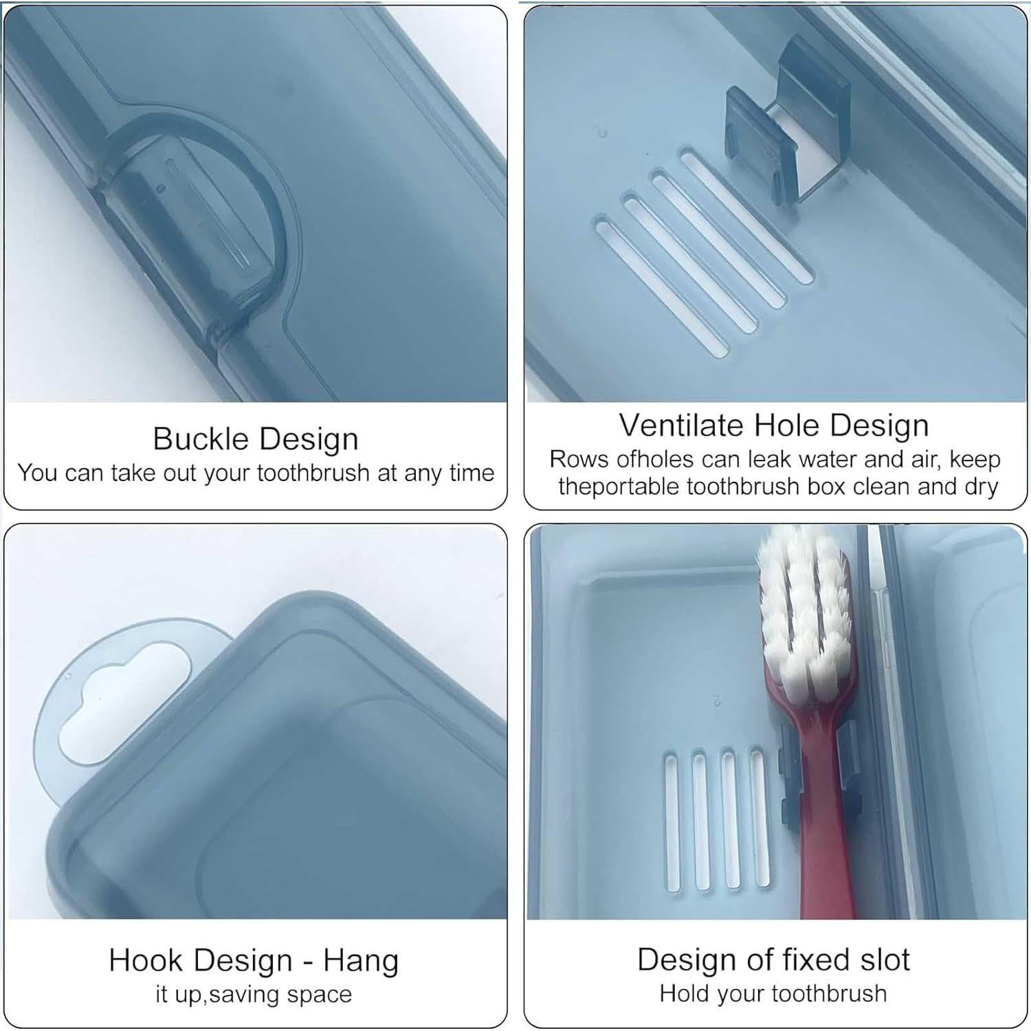 Estuche de Cepillo de Dientes de Viaje YS-002 Portátil 2 Pcs