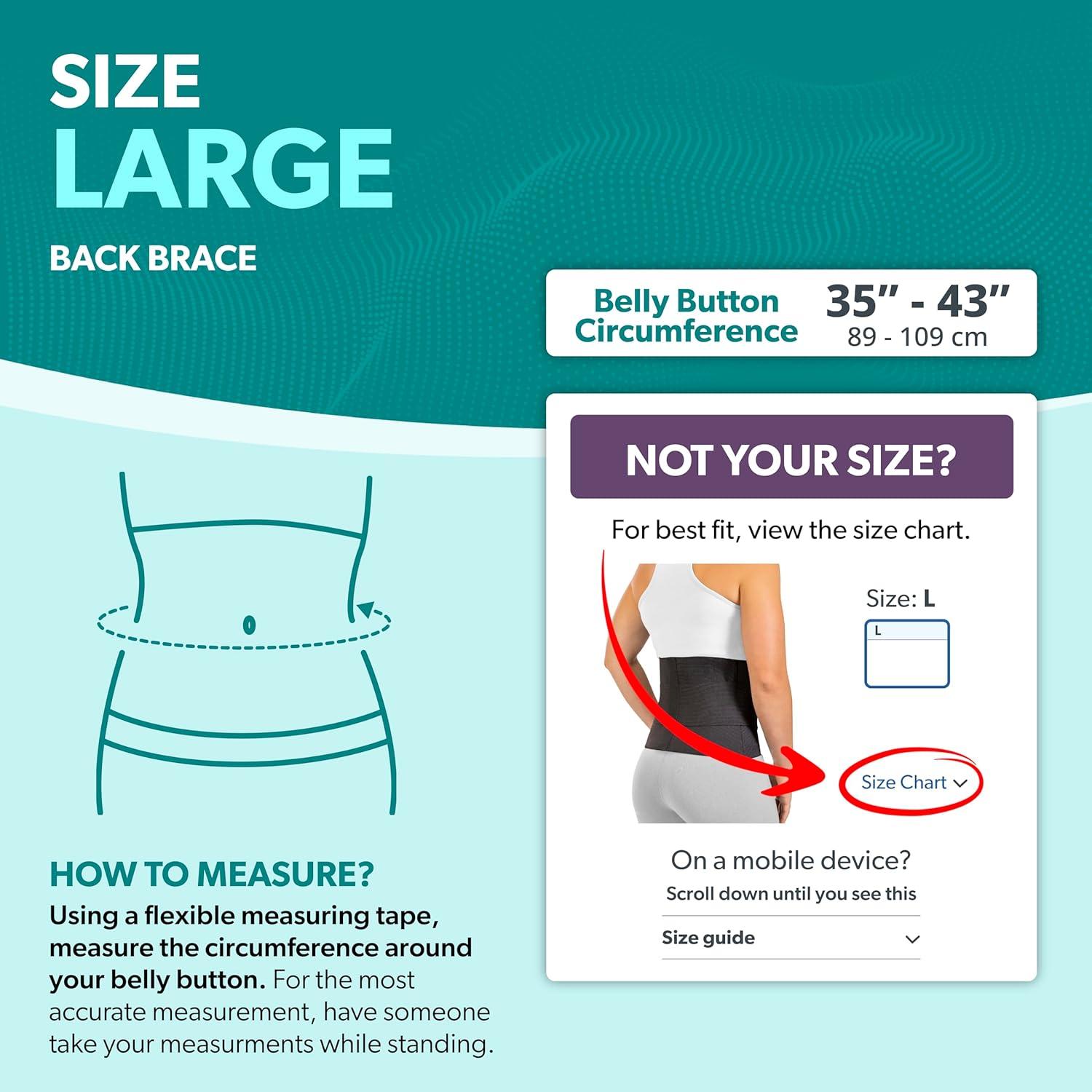 Faja Elástica Soporte Lumbar BraceAbility - Alivio Dolor Espalda Baja (L)