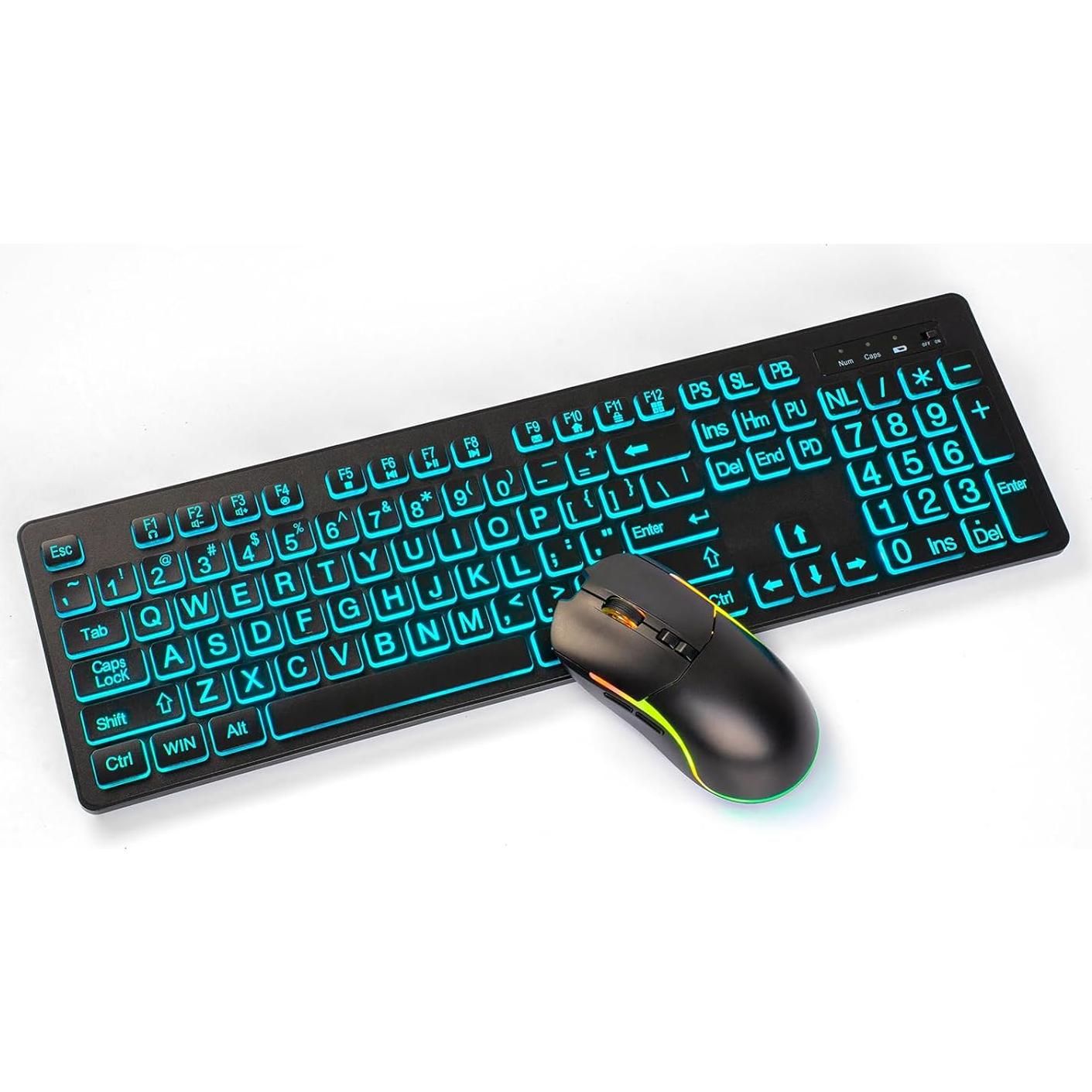 Combo Teclado y Ratón Inalámbrico Luzarriba Retroiluminado