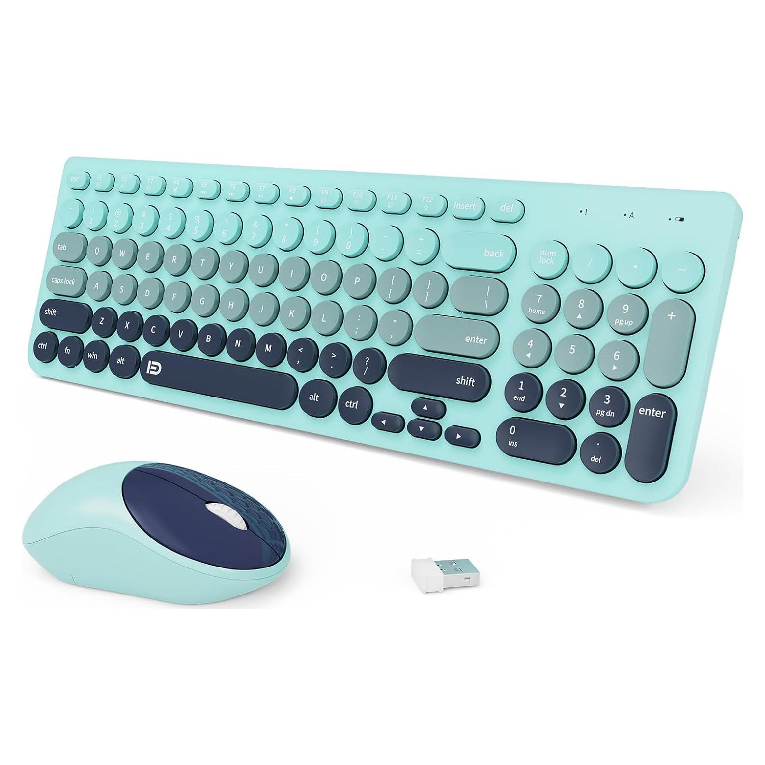 Combo Teclado y Ratón Inalámbrico BAIHUAFRU 96 Teclas Azul