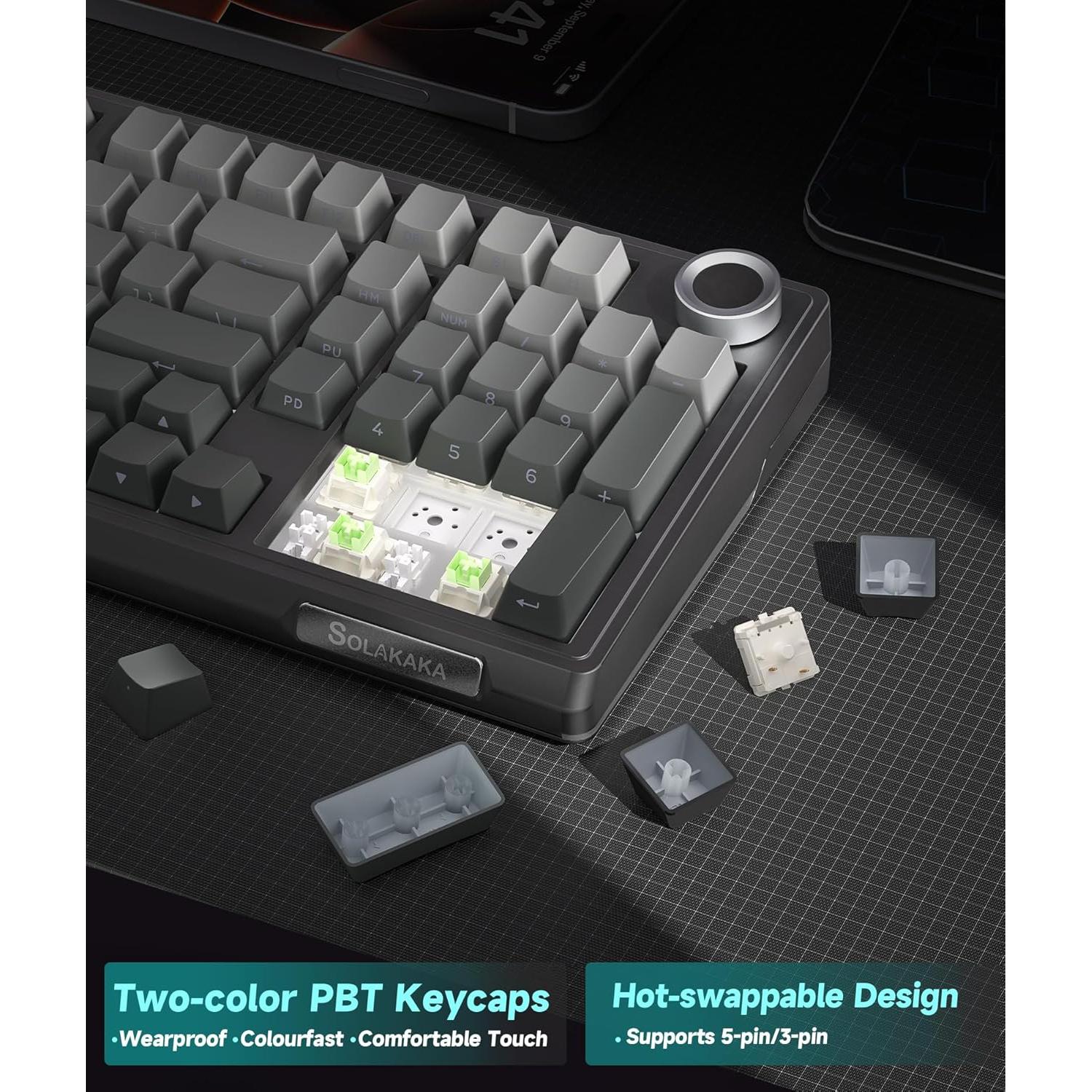 Teclado Mecánico Inalámbrico SOLAKAKA KI99 Pro 96% RGB