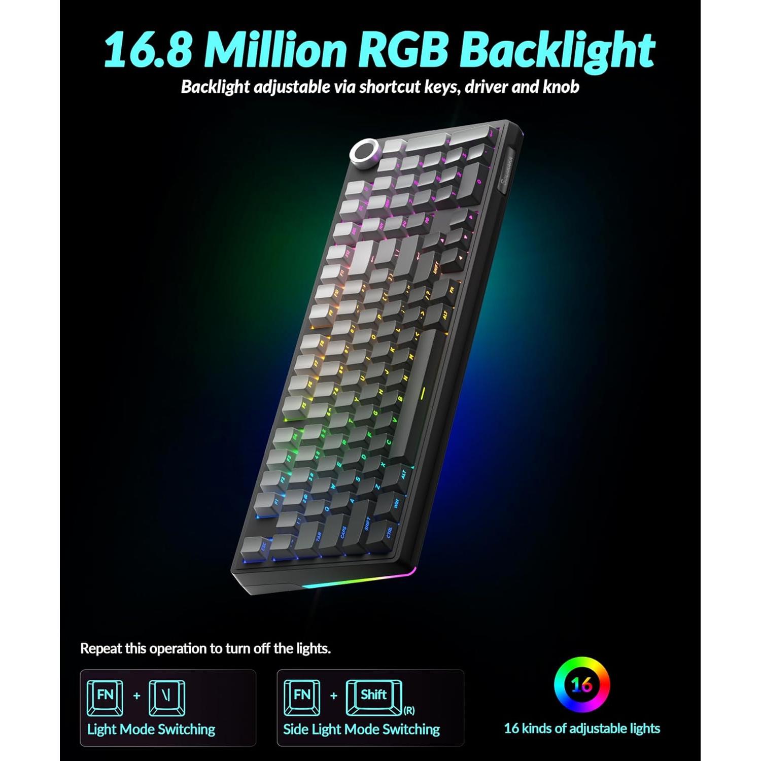 Teclado Mecánico Inalámbrico SOLAKAKA KI99 Pro 96% RGB