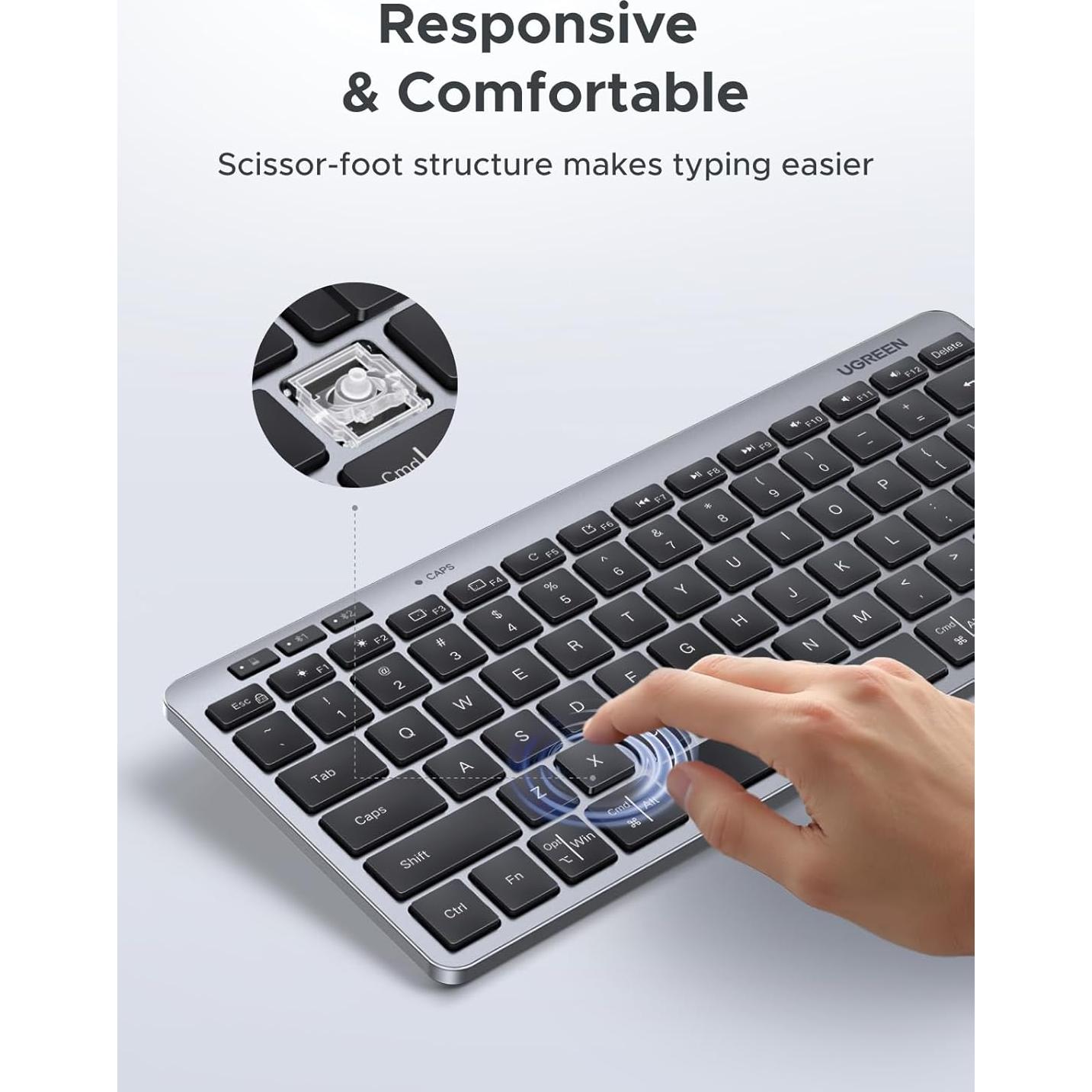 Teclado Inalámbrico Bluetooth UGREEN K551 Silencioso 78 Teclas