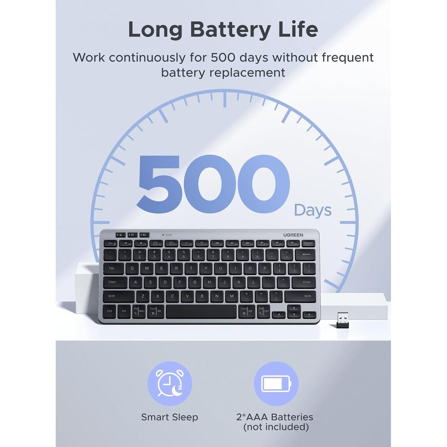 Teclado Inalámbrico Bluetooth UGREEN K551 Silencioso 78 Teclas