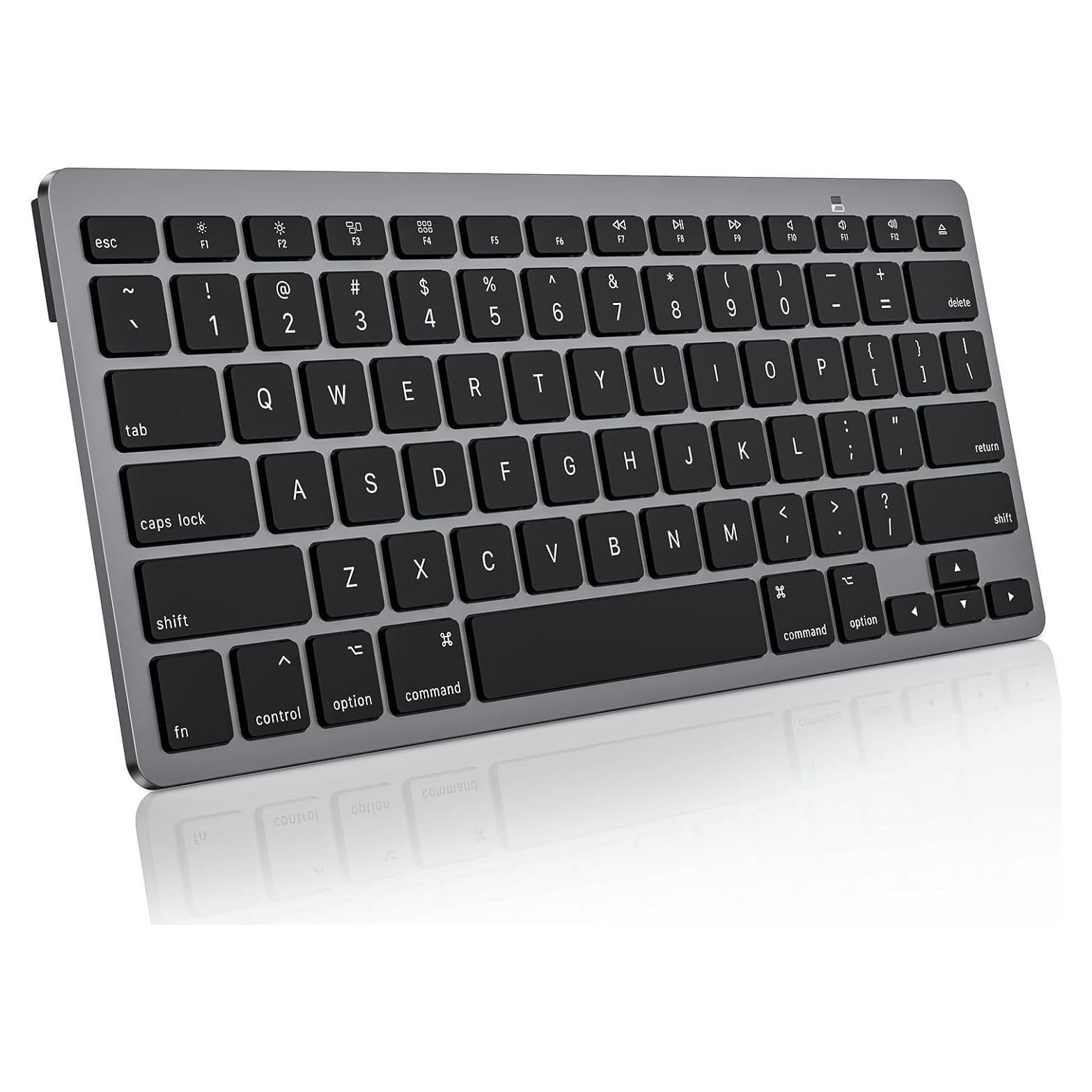 Teclado Bluetooth OMOTON para Mac Ultra Delgado Negro Gris