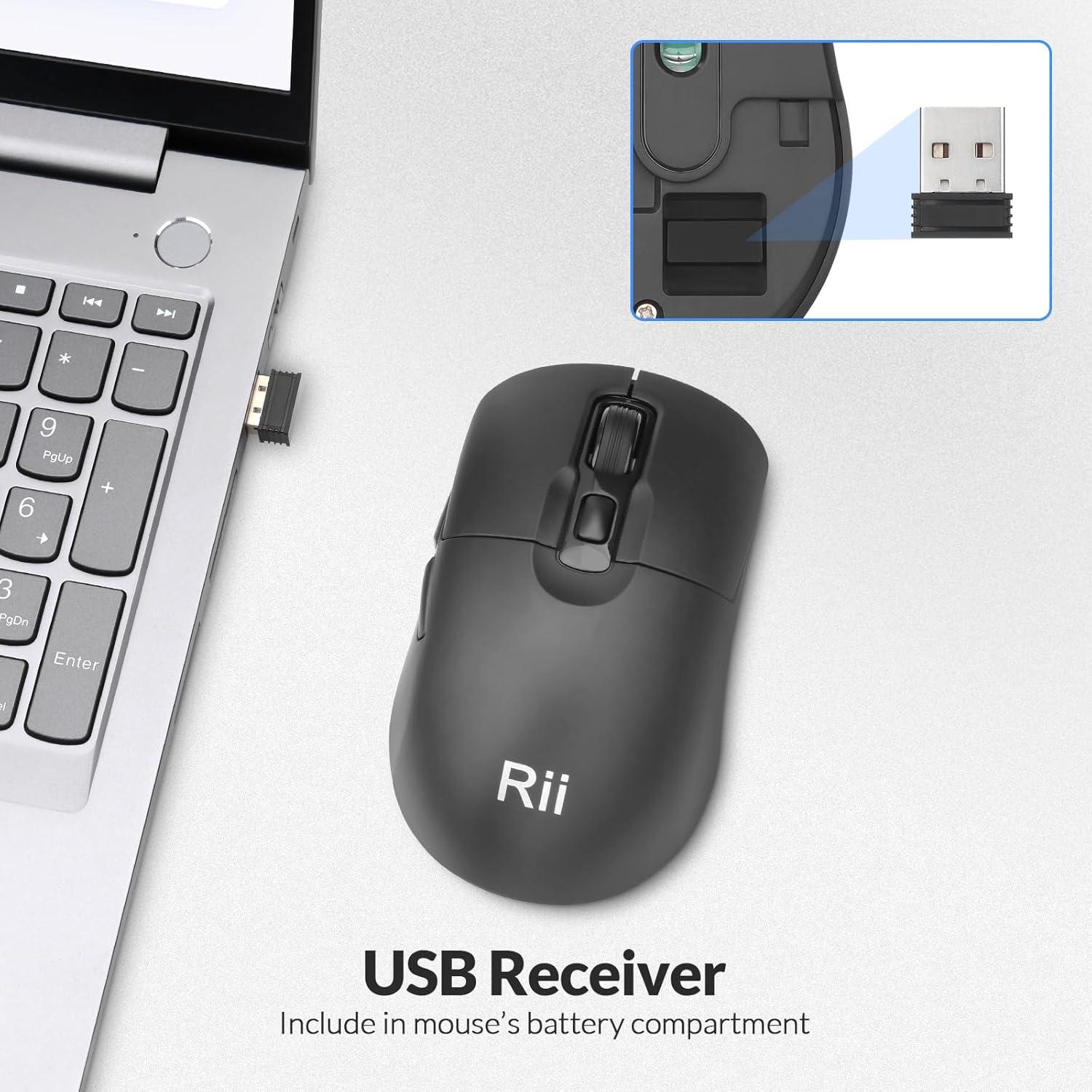 Combo Teclado y Ratón Inalámbricos Rii RK209 Ergonómico Silencioso