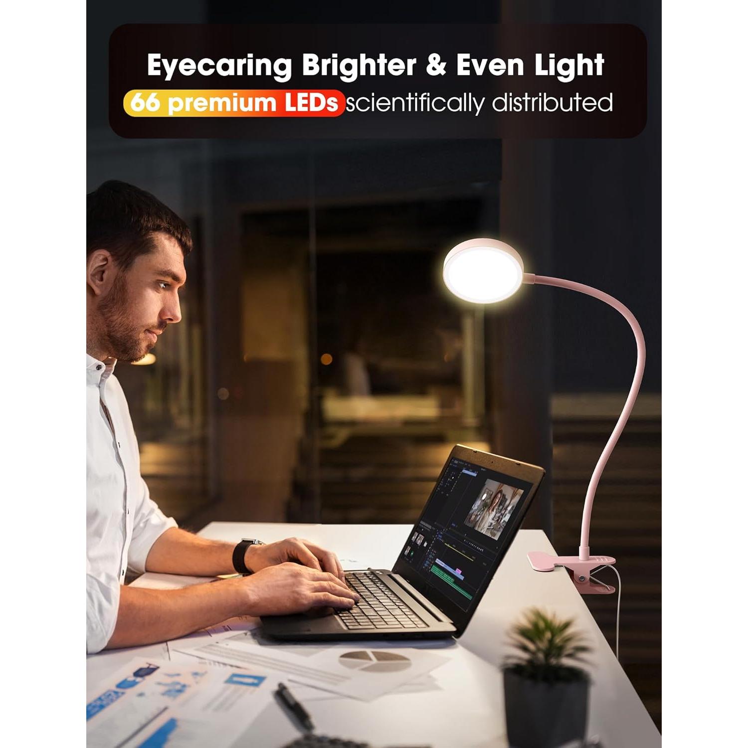 Lámpara de Escritorio Clip LiFMIRA 8W LED Rosa 5 Colores