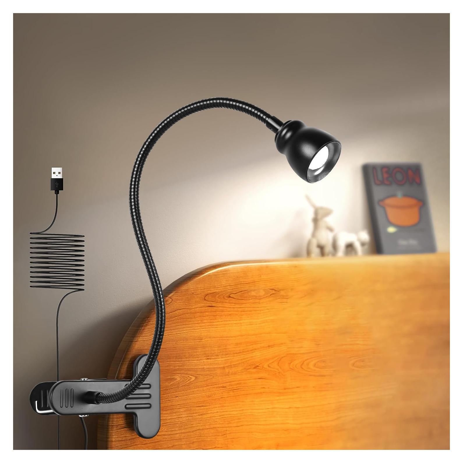 Luz de lectura LED Qeeltek con clip y 3 modos de color