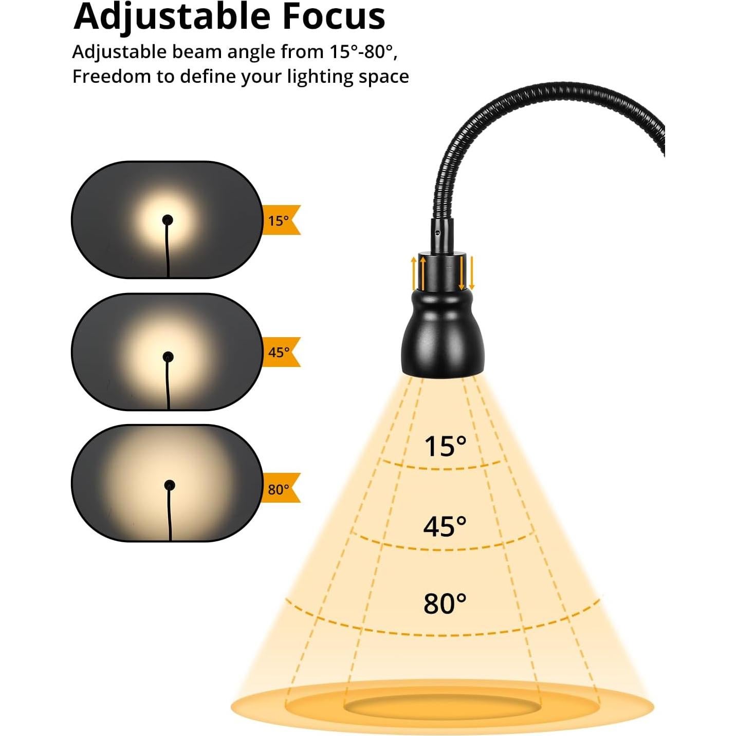 Luz de lectura LED Qeeltek con clip y 3 modos de color