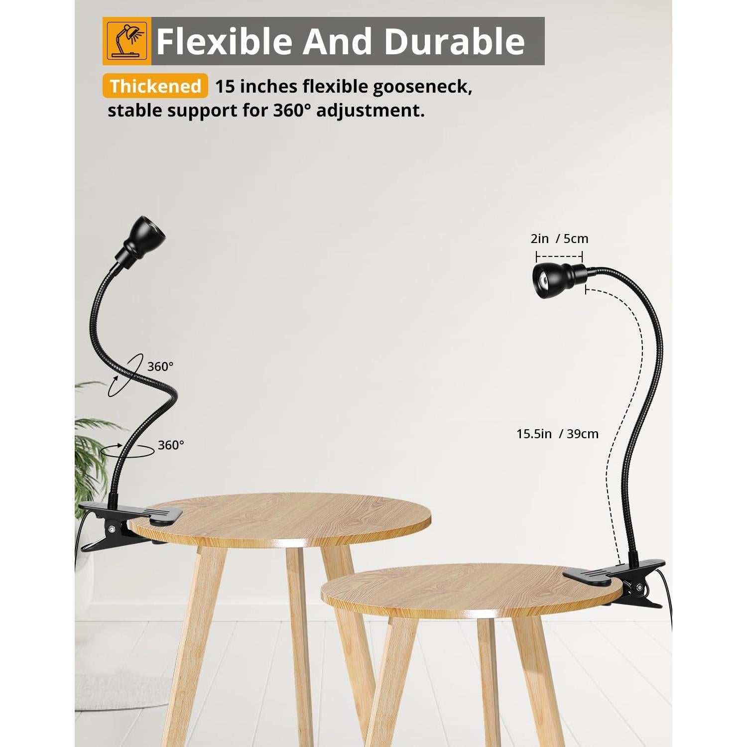 Luz de lectura LED Qeeltek con clip y 3 modos de color