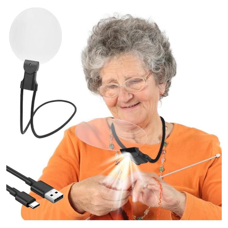 Lupa de Mano con Luz USEAMIE 5X y Lente de 16cm