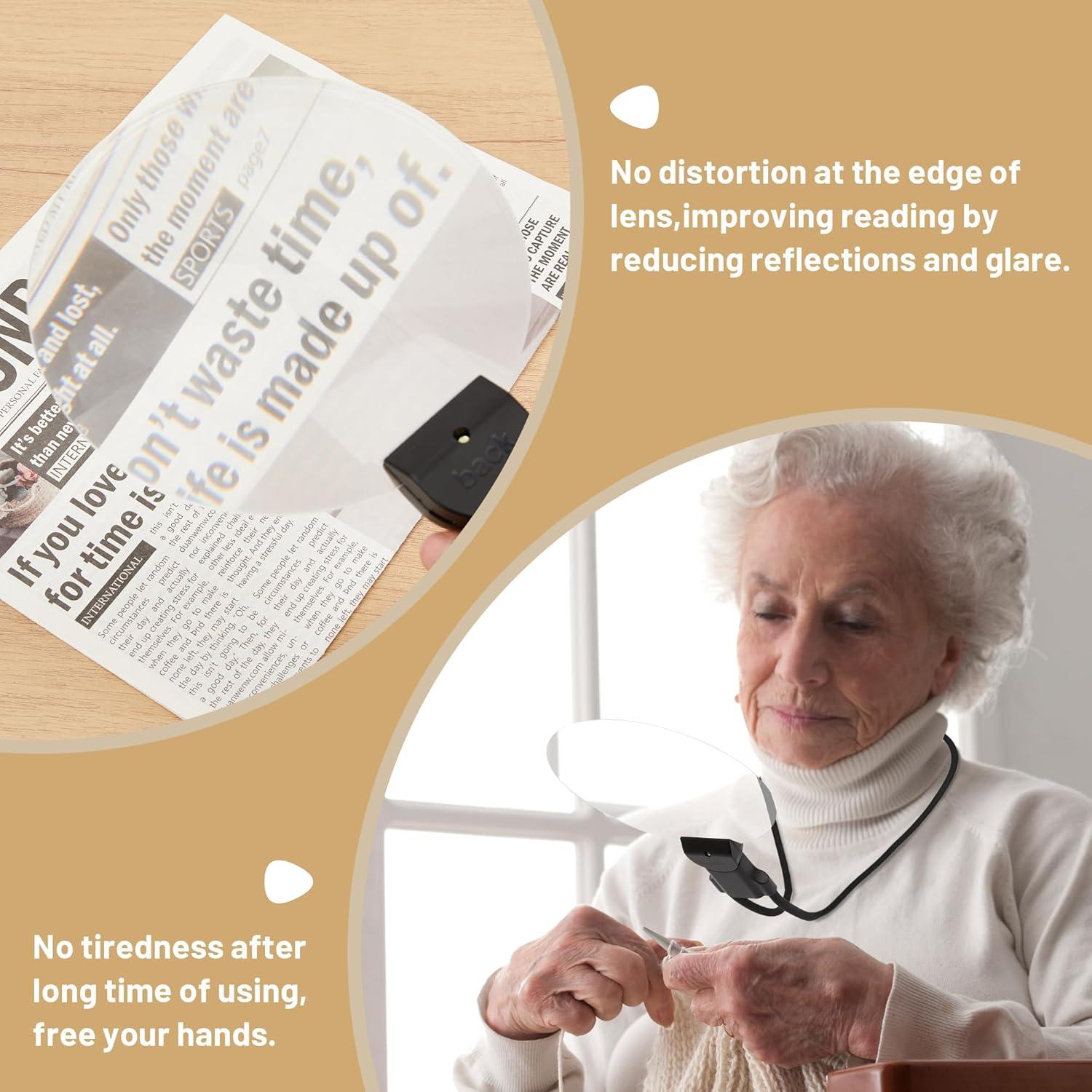 Lupa de Mano con Luz USEAMIE 5X y Lente de 16cm