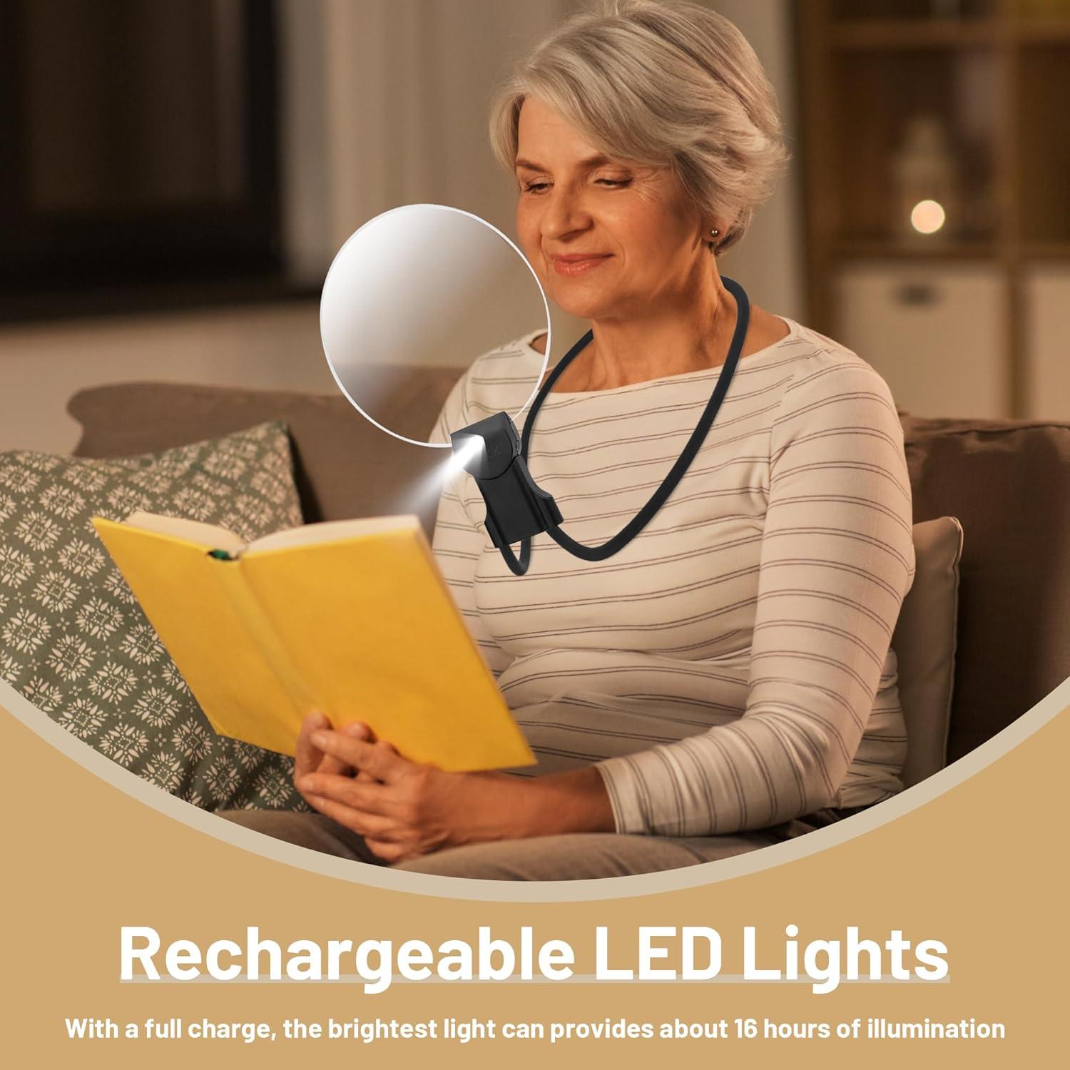 Lupa de Mano con Luz USEAMIE 5X y Lente de 16cm