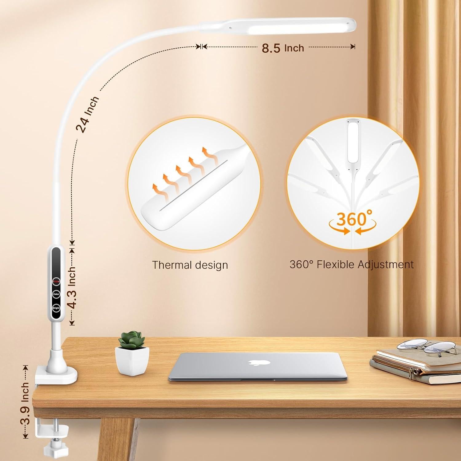 Lámpara de Escritorio LED Syrinx con Abrazadera 12W