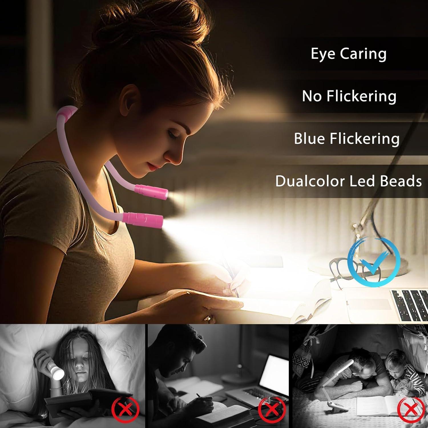 Luz de Lectura de Cuello LUZJET Recargable LED 3 Colores