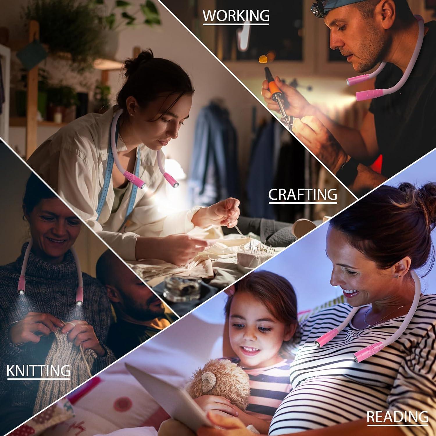 Luz de Lectura de Cuello LUZJET Recargable LED 3 Colores