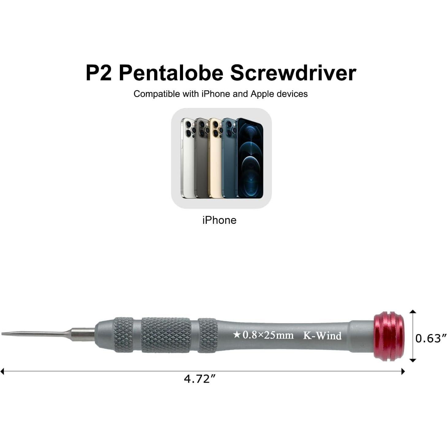 Destornillador Pentalobe Kannony Wind P2 0.8mm Magnético