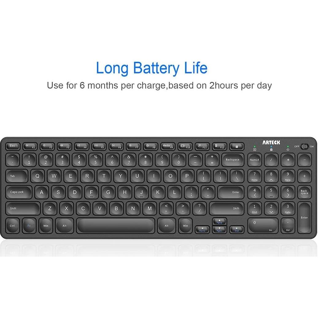 Teclado Inalámbrico Arteck HW305-2 Ultra Delgado con Teclado Numérico