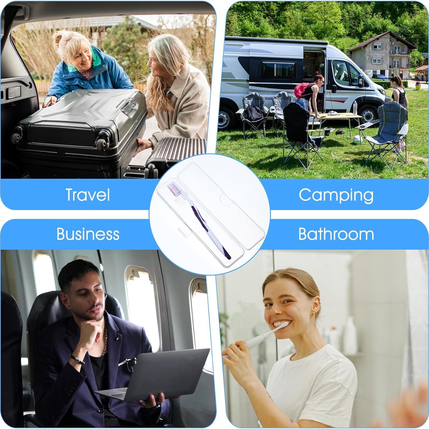 Estuche de Viaje para Cepillos de Dientes SynHHergyx 2 Piezas