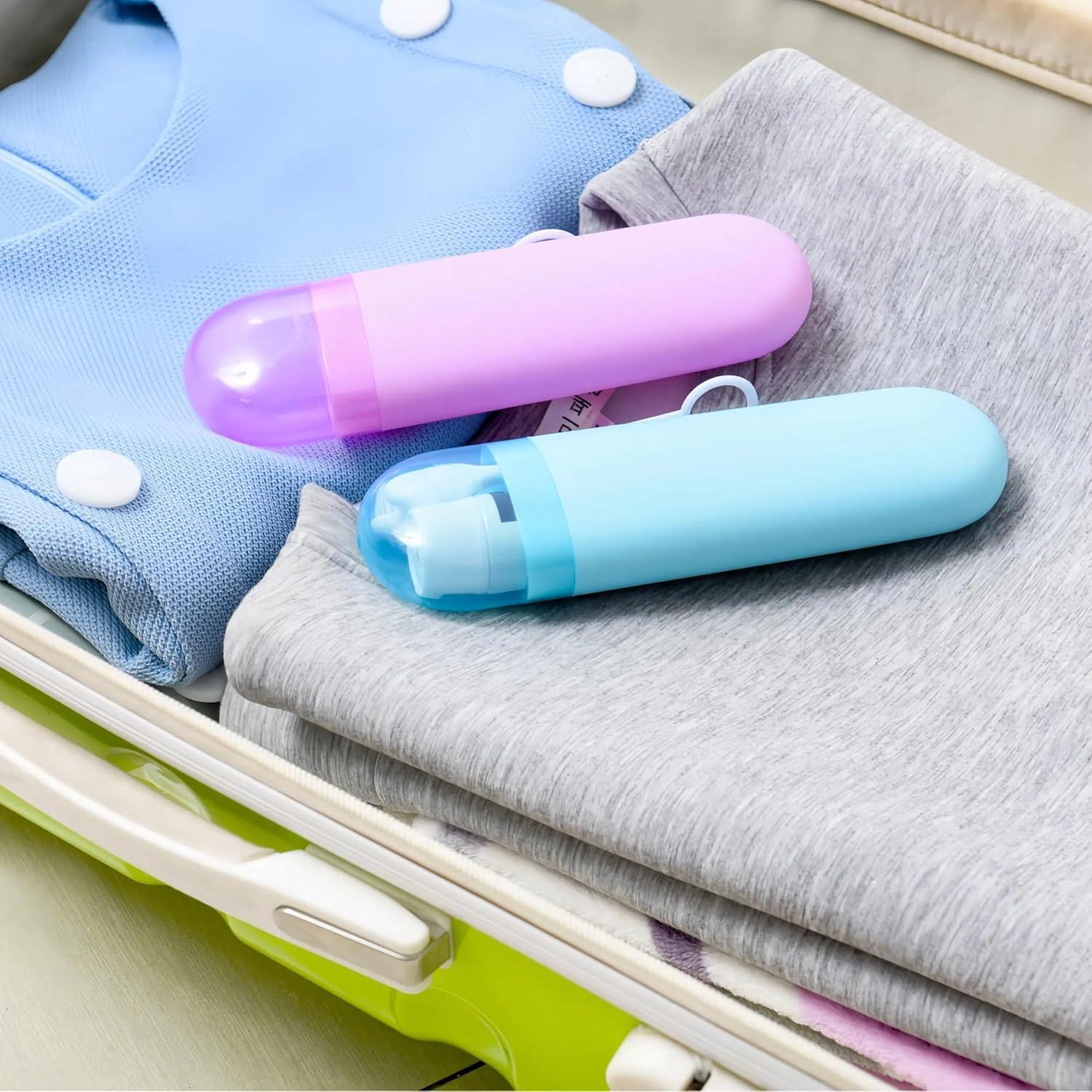 Estuche de Cepillo de Dientes de Viaje YKuzLx 2 Piezas - Púrpura y Azul