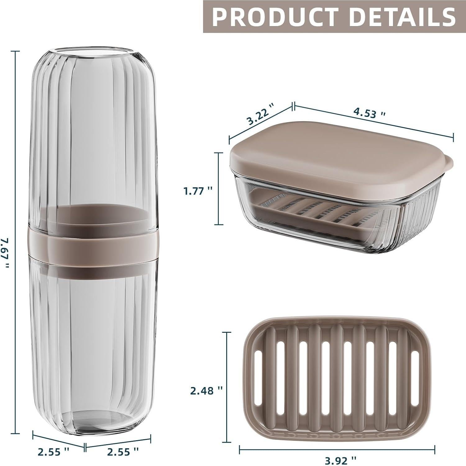 Estuche de Jabón y Cepillo de Dientes VITVITI 20 cm Café Oscuro
