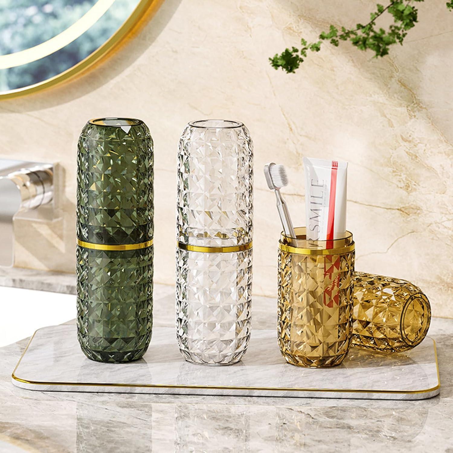 Estuche de Cepillo de Dientes de Viaje FQDGTFA Transparente