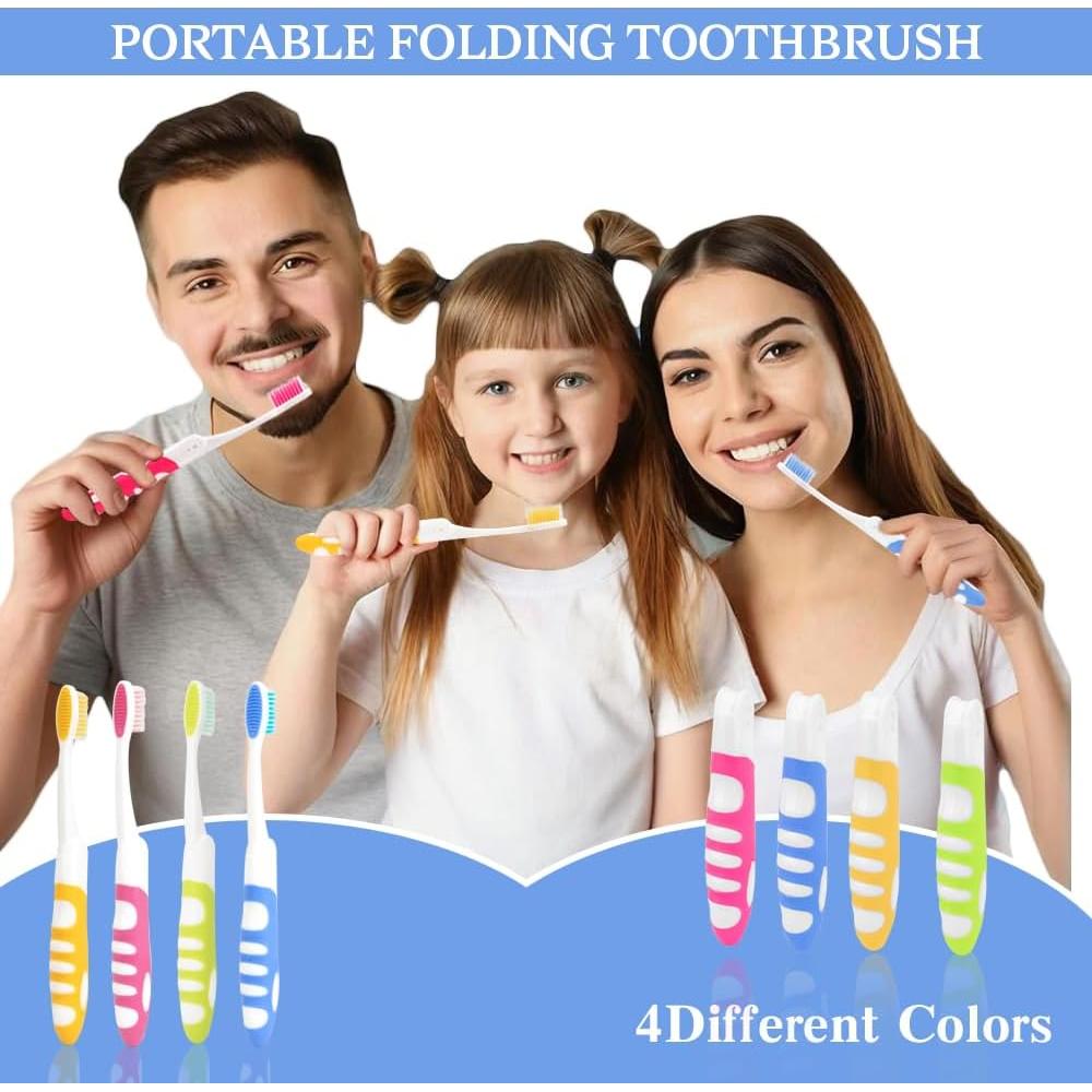 Set de Cepillos de Dientes de Viaje KQNBI 4PCS Plegables