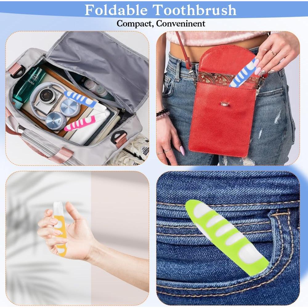 Set de Cepillos de Dientes de Viaje KQNBI 4PCS Plegables