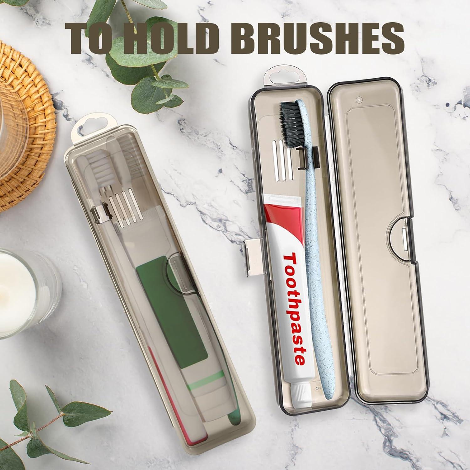 Estuche de Viaje para Cepillo de Dientes - 3 Piezas Negro