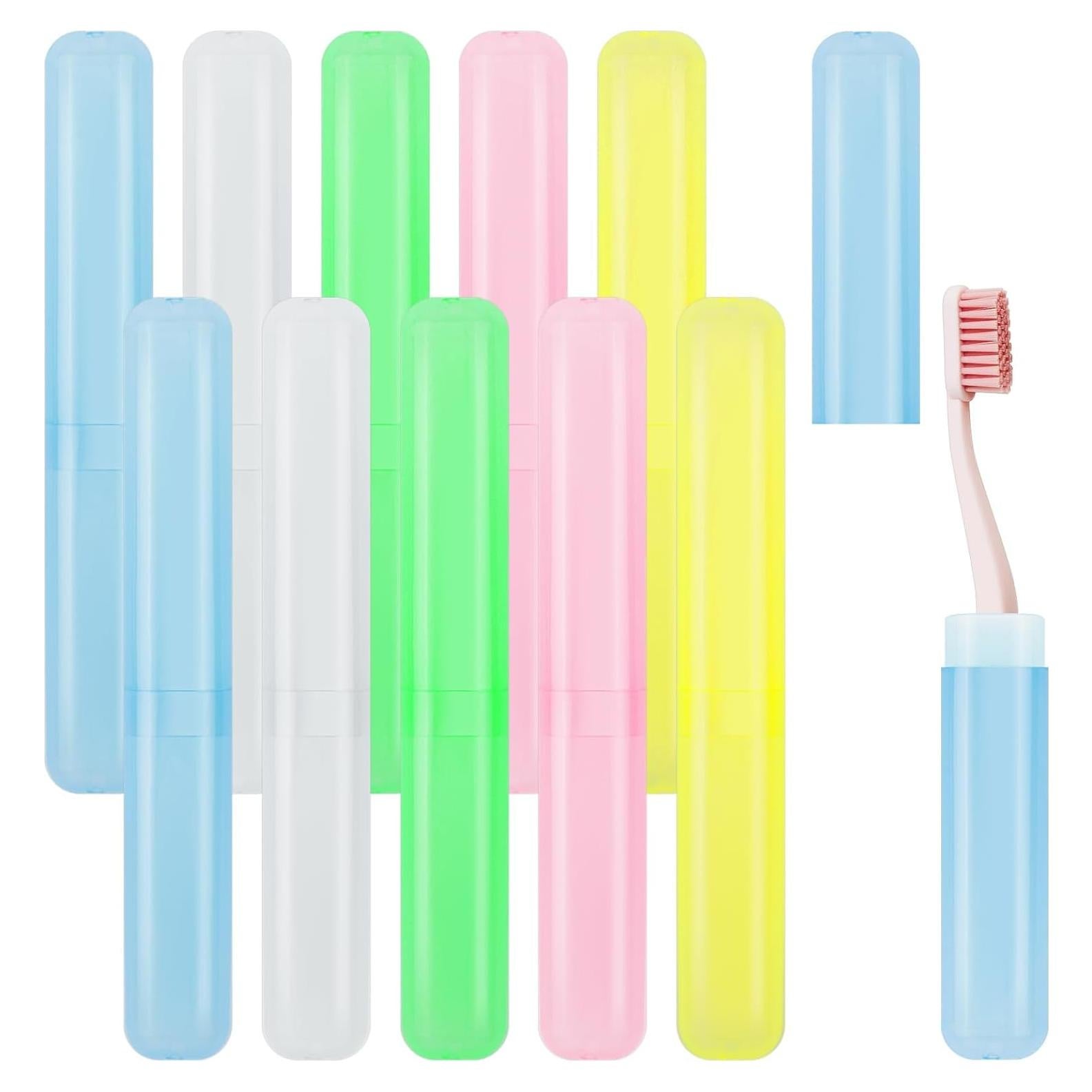 Estuche de Cepillo de Dientes de Viaje 10 Pcs Plástico 5 Colores