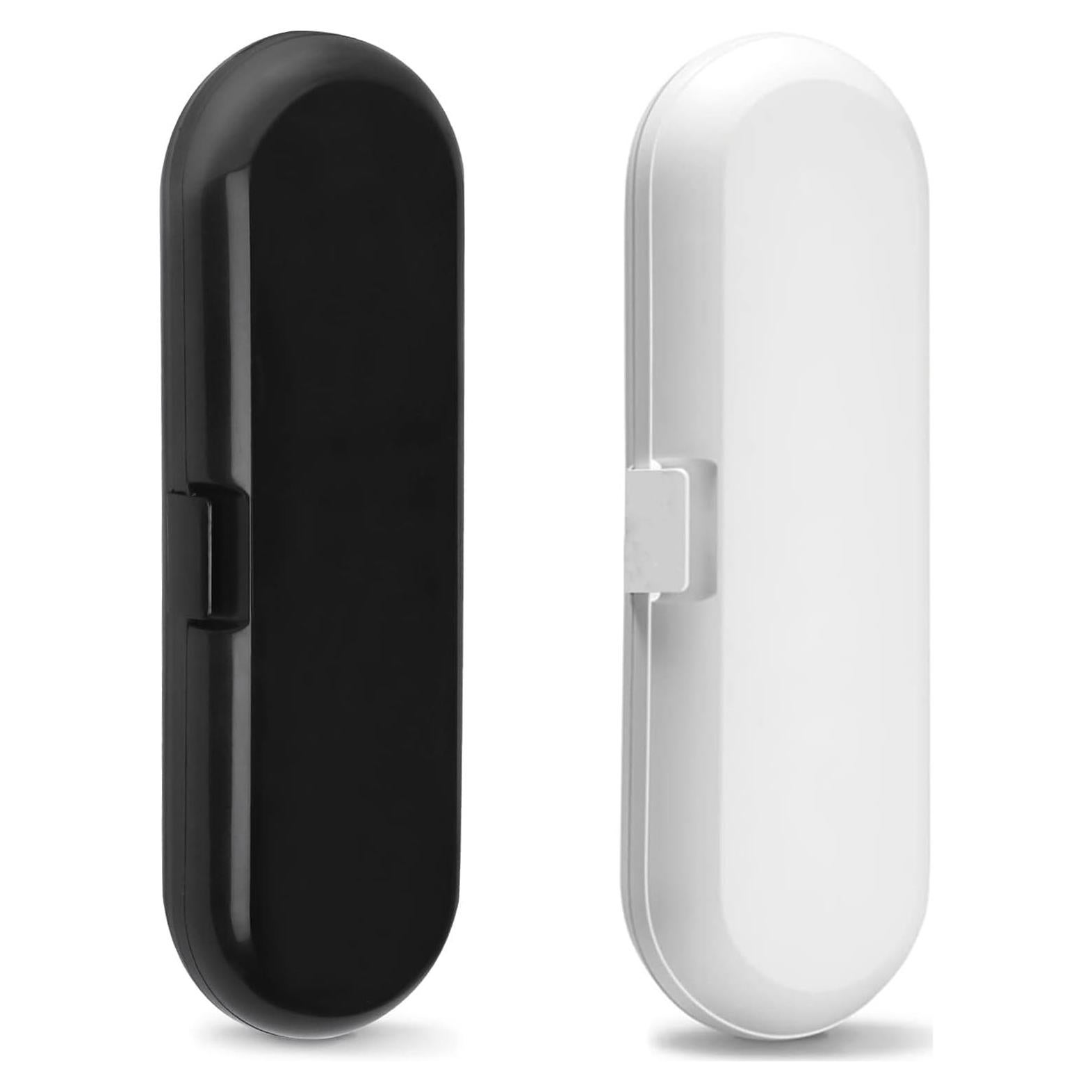 Estuche de Cepillo de Dientes Eléctrico Fowecelt 2 Pack Negro y Blanco