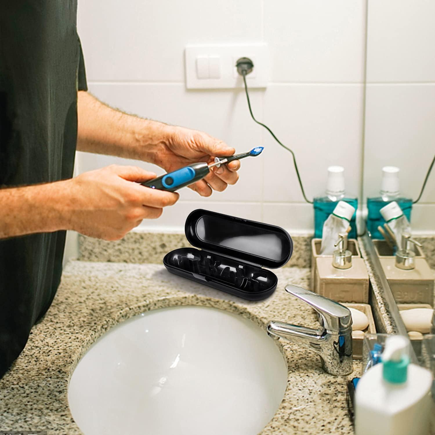 Estuche de Cepillo de Dientes Eléctrico Fowecelt 2 Pack Negro y Blanco