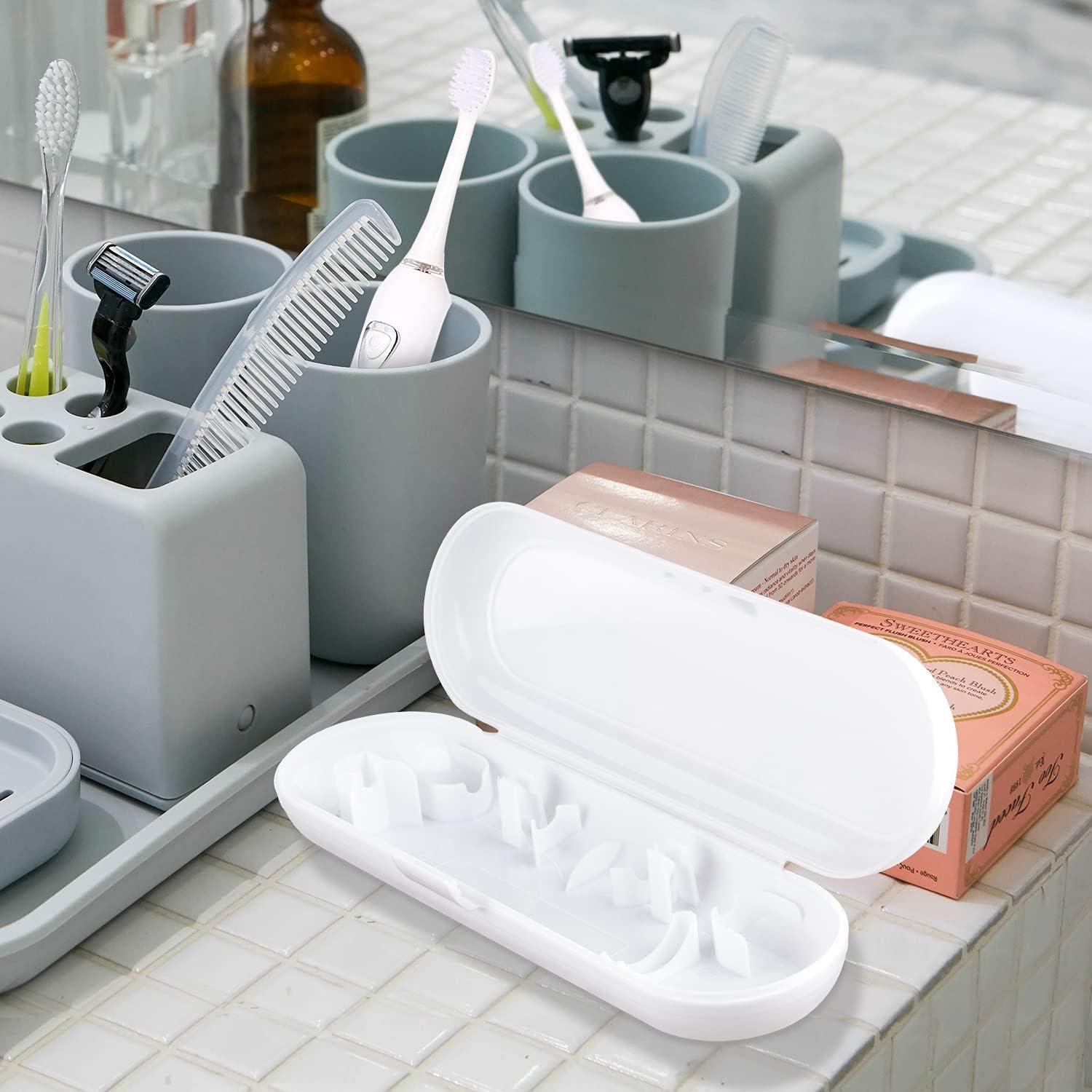 Estuche de Cepillo de Dientes Eléctrico Fowecelt 2 Pack Negro y Blanco