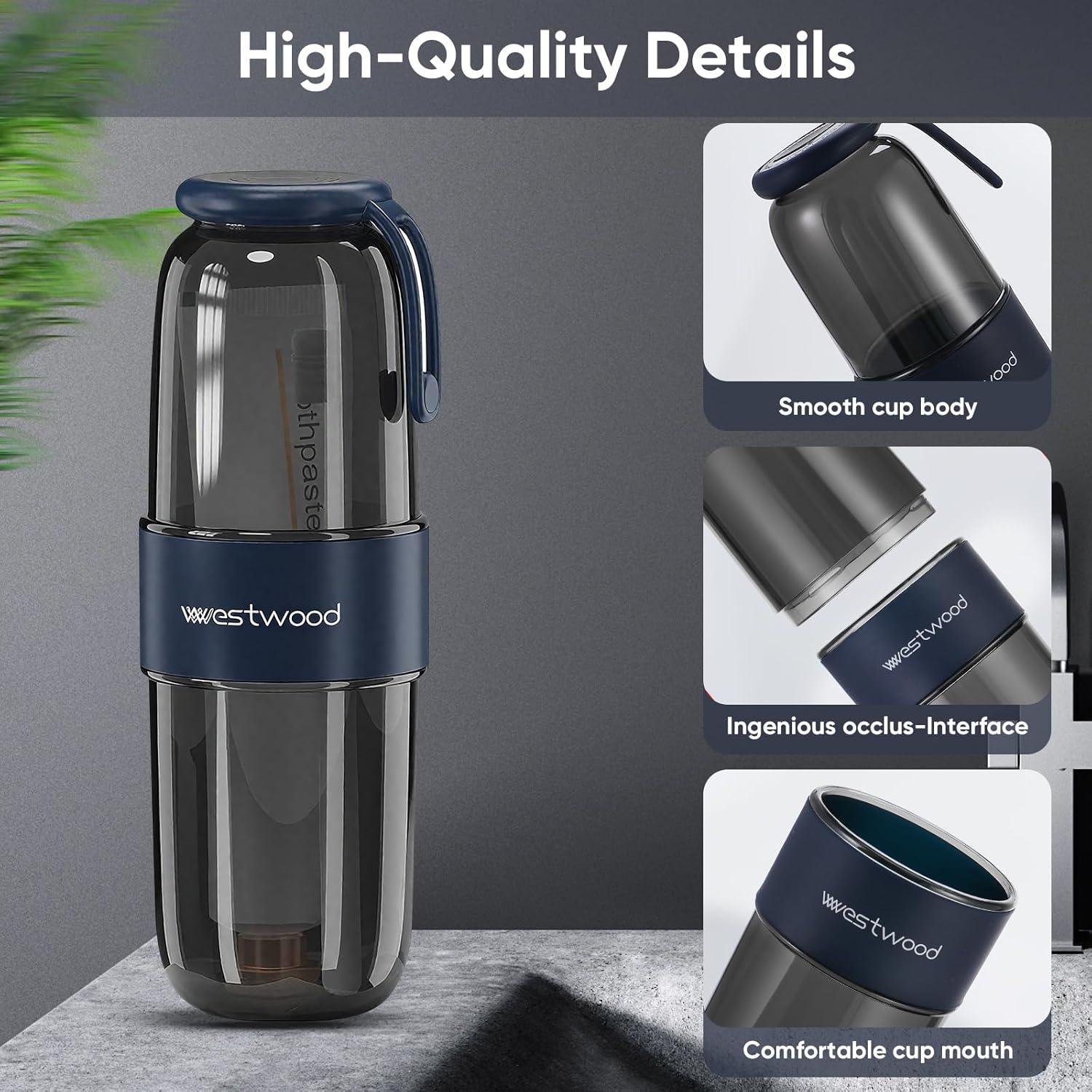 Estuche de viaje para cepillo de dientes Stylitzy negro 20.3cm