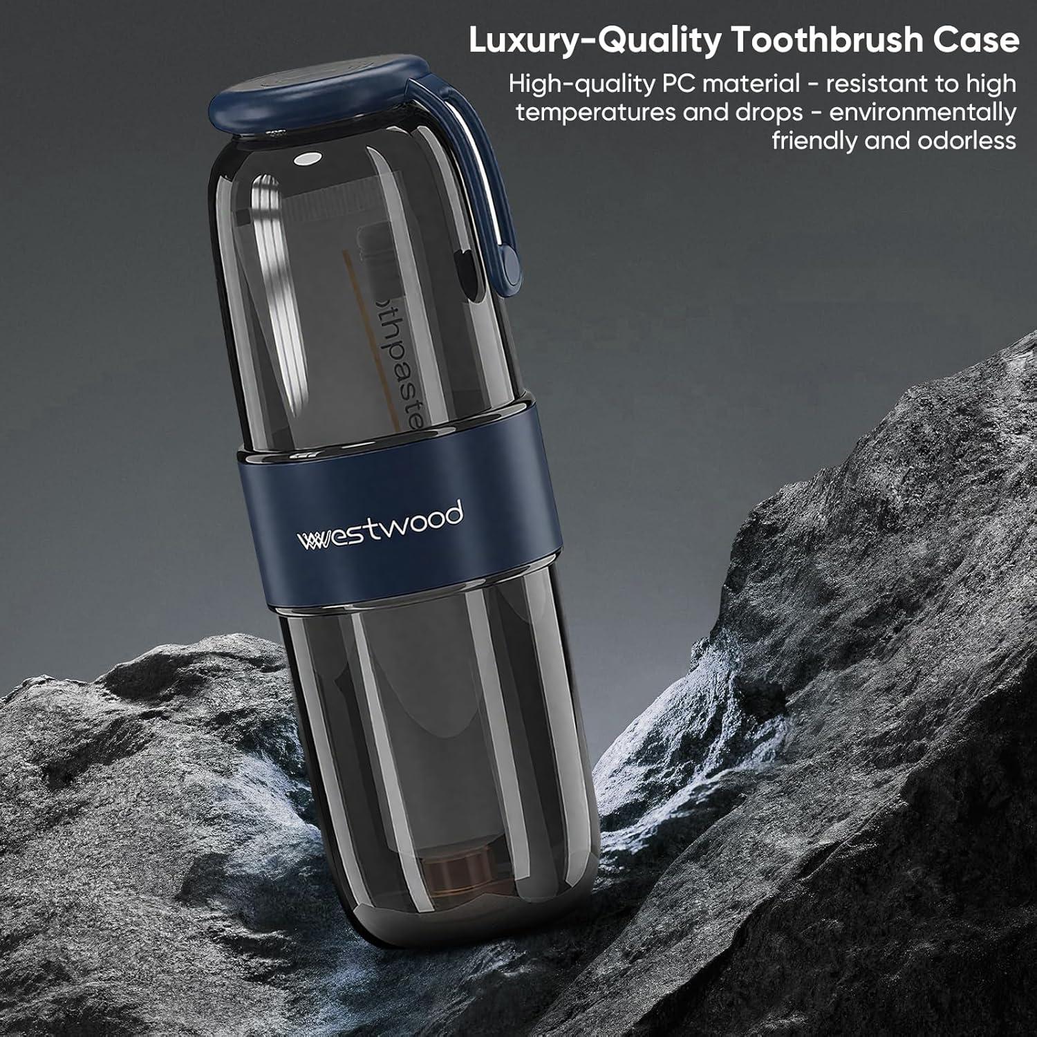 Estuche de viaje para cepillo de dientes Stylitzy negro 20.3cm