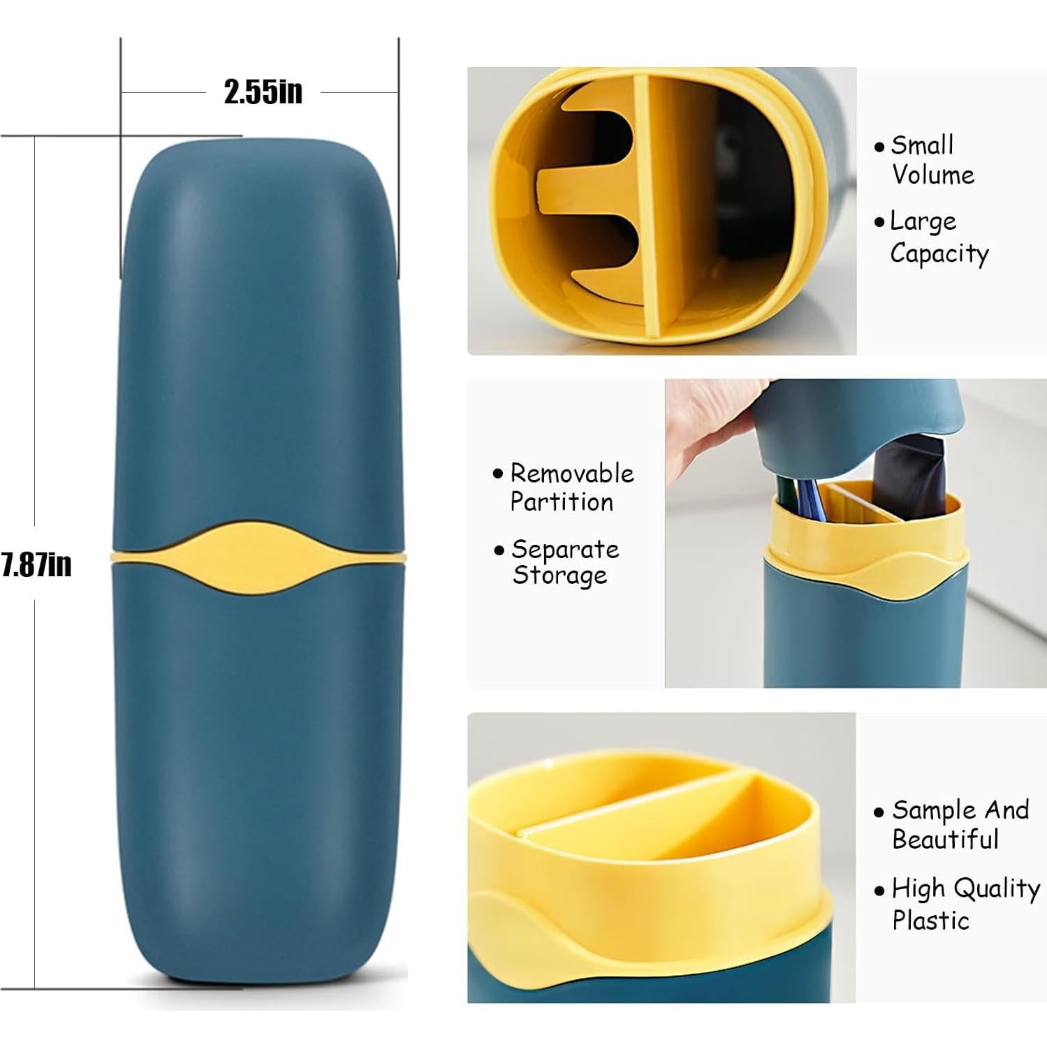Soporte de Cepillo de Dientes de Viaje FQDGTFA Verde Portátil