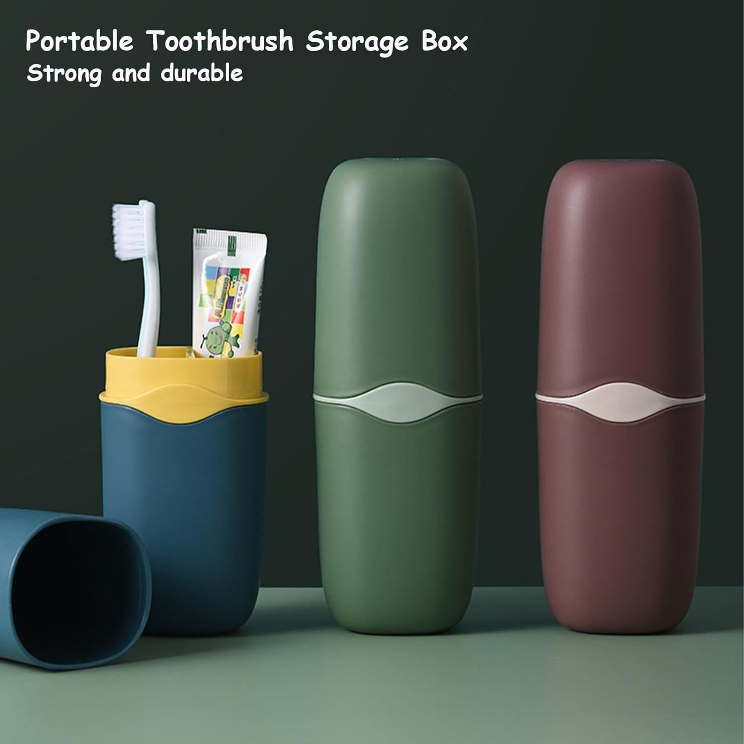 Soporte de Cepillo de Dientes de Viaje FQDGTFA Verde Portátil